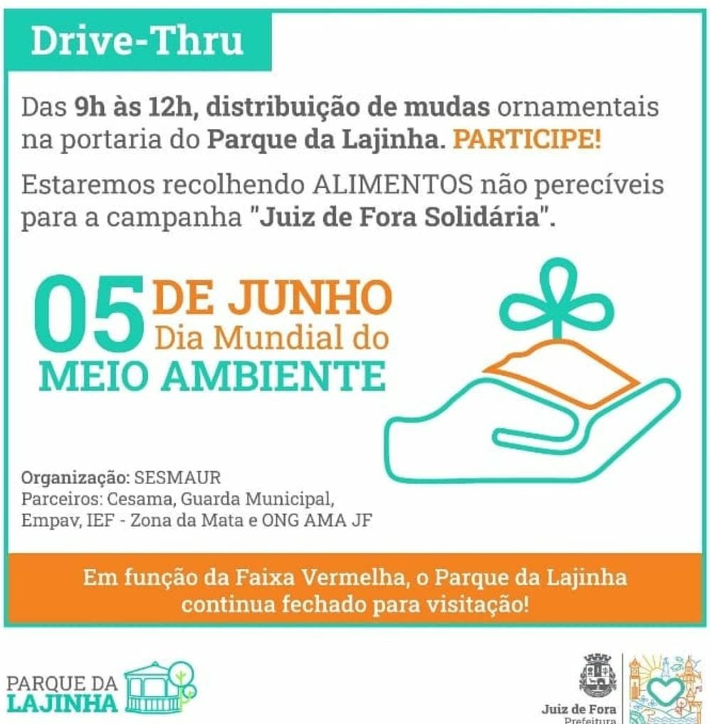 Distribuição de mudas no Parque da Lajinha